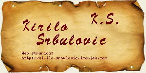 Kirilo Srbulović vizit kartica